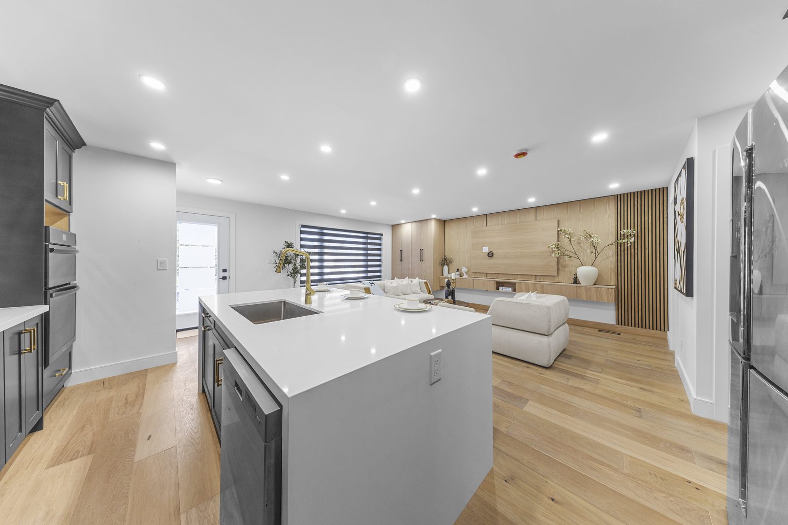 Open-concept kitchen and living area